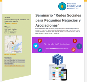 Seminario Redes Sociales para Pequeños Negocios y Asociaciones